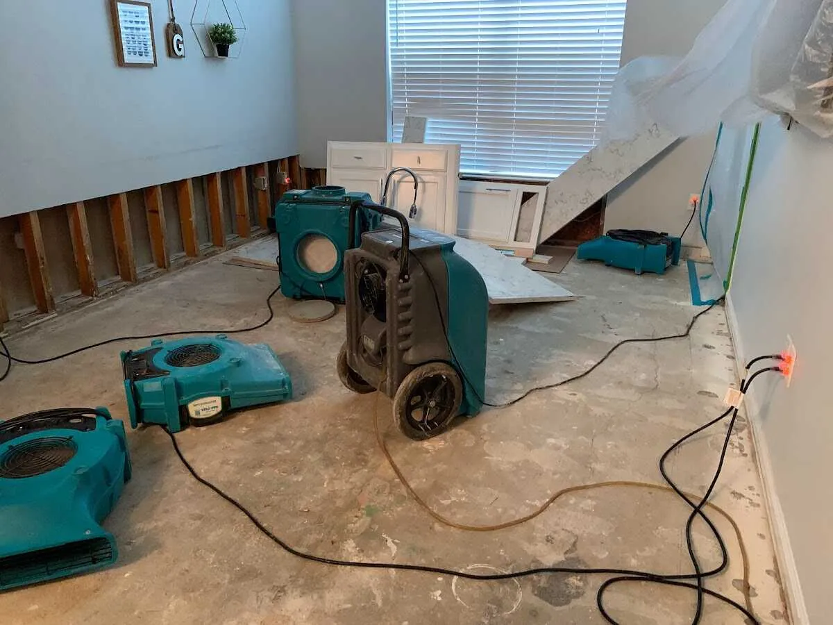 Dehumidifier in flood-cut room for Water Extraction & Removal in Plainsboro